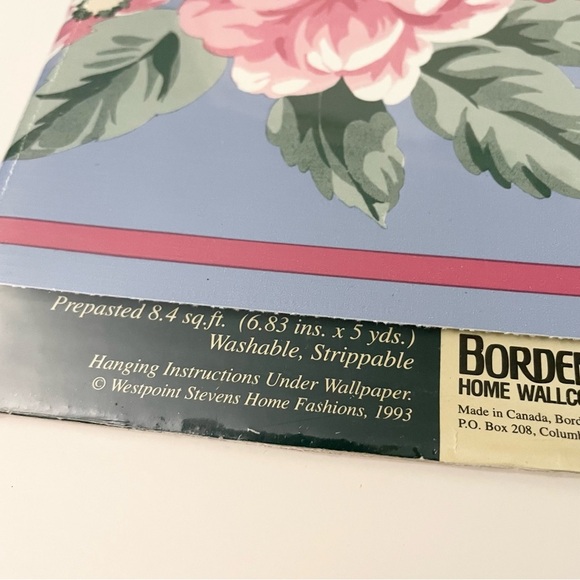 Lot of 5 Lady Pepperell Peony Wallpaper Border Borden Home Wall Covering 15 Feet - Picture 5 of 12